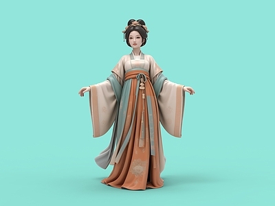 新中式虚拟人物 汉服 宋代服饰 古装美女 古装少女