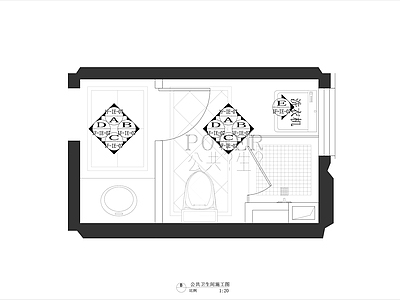卫生间 公共卫生间 家装 施工图