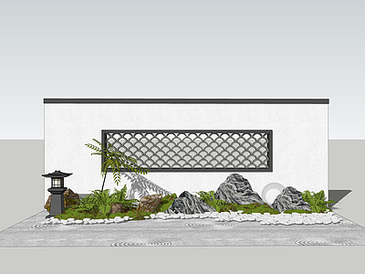 禅意庭院小品 中式庭院小品 中式景墙 景观小品 微地形 泰山石