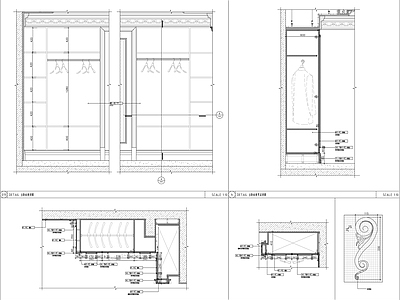 柜体节点 衣柜 家具 柜体 定制柜体施工图