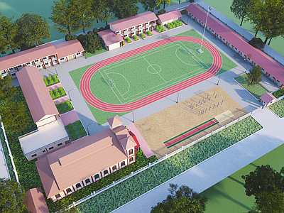 现代主义其他学校空间 美丽乡村 学校 操场 乡村小学 教学楼