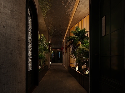复古酒店走廊