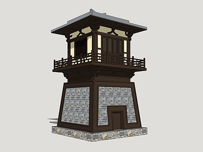 新中式古建筑 汉风塔楼 古建观景塔 汉代建筑 影视汉风古建