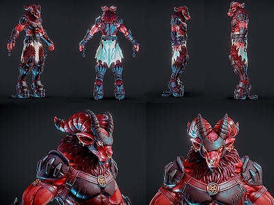 暗黑奇幻风格雕塑摆件 动漫人物手办 恶魔摆件 美女与野兽 羊头人 怪物手办摆件