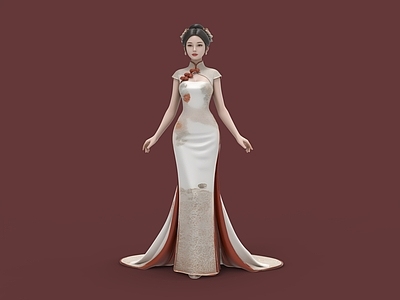 新中式虚拟人物 婚庆礼服 中式礼服 婚礼 中式婚礼