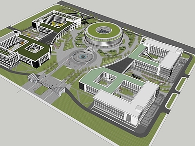 现代主义教育校园景观 医科大学