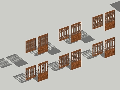 中式镂花窗 中式花格窗 古建筑花格窗 古建筑木隔扇
