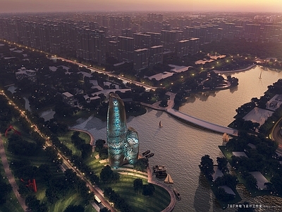 参数化主义艺术风格建筑 现代异形观光塔 现代异形办公楼
