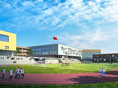 现代主义学校外观 学校