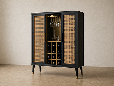 中古风酒柜 酒柜 餐边柜 陈列柜 储物柜 柜子