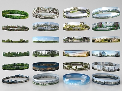 现代主义外景 环绕背景户外背景 城市植被环绕背景