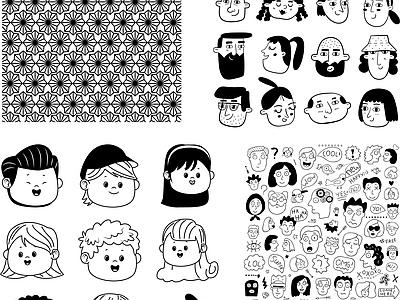 其他图库 花纹 人物 贴图 纹理 扁平