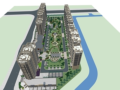 现代主义小区建筑 景观
