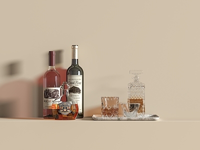 奶油风酒水食物 酒水酒瓶 酒具用品 酒杯