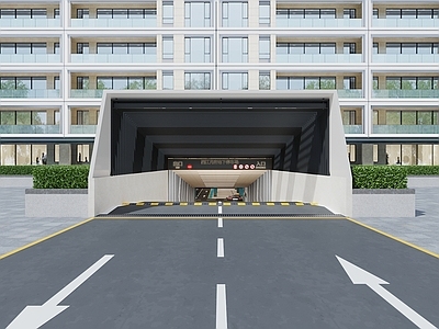 现代简约室内停车场