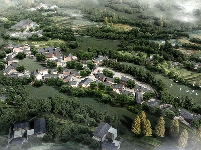 新中式乡村景观 古建规划