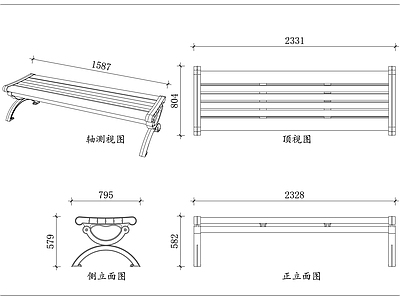 家具图库 弧形木条凳 无背木面凳 钢架弧形凳 浅木长条凳 原木弯条凳