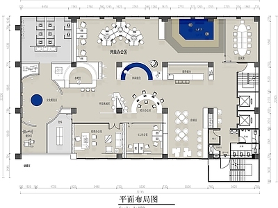 开放办公室 科技办公室平面图 共享办公室平面图 企业办公室平面图