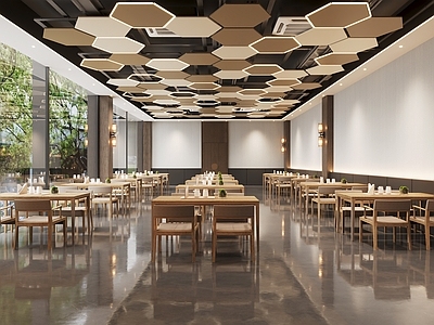 现代简约酒店餐厅 现代业主餐厅 简约现代主题餐厅 食堂餐厅员工餐厅 酒店餐厅餐桌组合 餐具组合现代桌椅