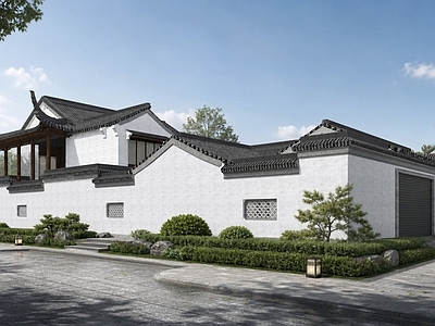 新中式四合院 中式别墅 乡村民房 中式四合院