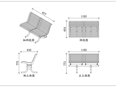家具图库 弯脚长条椅 黑板户外椅 曲脚休闲椅 条板靠背椅 弯腿园林椅