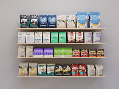 极简宠物用品 犬粮陈列 狗粮陈列 宠物粮食陈列