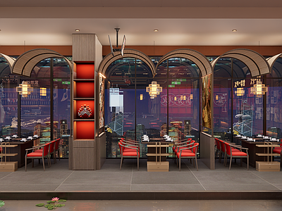 新中式火锅店 京剧文化餐厅 火锅店卡座 京剧文化