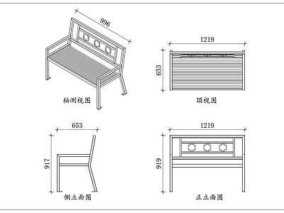 家具图库 六边靠背椅 铁艺装饰椅 几何长条椅 黑铁园林椅 花饰靠背椅