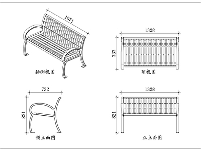 家具图库 镂空铁艺椅 透条公园椅 黑铁休闲椅 空条长条椅 雕花靠背椅