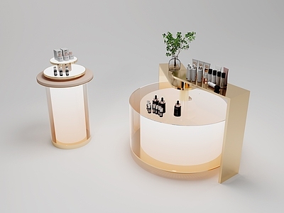 现代简约化妆品展台 中岛 展台