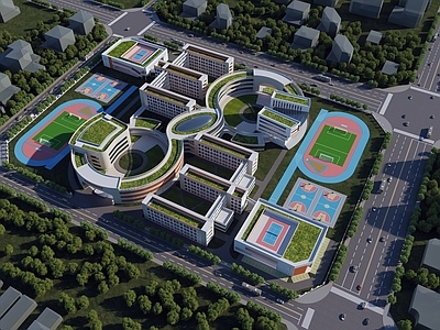 现代主义学校外观