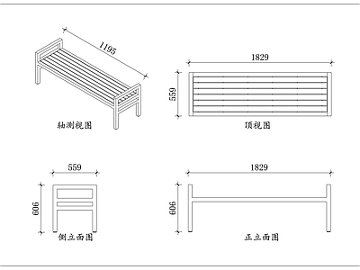 家具图库 灰框红面凳 无背长条凳 双色长坐凳 框架平板凳 户外长方凳