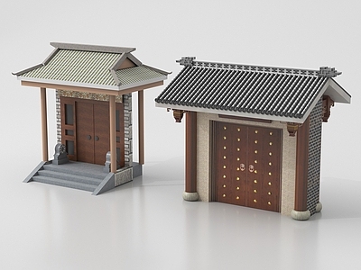 新中式入口大门 庭院门古建门大门