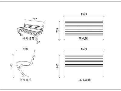 家具图库 欧式塑木椅 黑框长条椅 灰面靠背椅 户外欧式椅 框式休闲椅