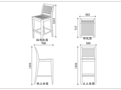 家具图库 竖条高背椅 立式靠背椅 加高休闲椅 竖纹高脚椅 靠背高坐椅