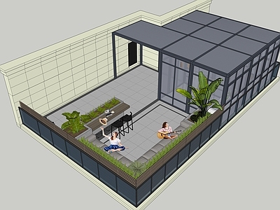 现代简约屋顶花园