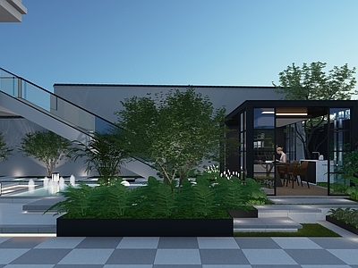 现代简约别墅庭院