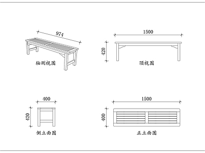 家具图库 加固长条凳 四脚实木凳 稳固长坐凳 家用四脚凳 加厚休闲凳