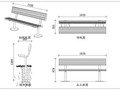 家具图库 白座无扶椅 白色公用椅 简约无扶椅 户外白座椅 露天长条椅