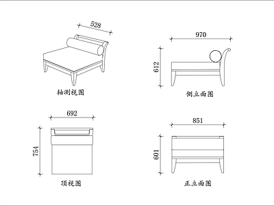 家具图库 户外躺椅 庭院贵妃榻 休闲卧椅 露天美人榻 室外休憩椅
