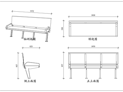 家具图库 冲孔金属椅 银灰休闲椅 板式靠背椅 户外冲孔椅 金属长条椅