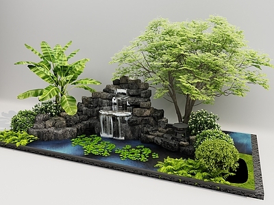 新中式景观假山水景 中式假山景观小品