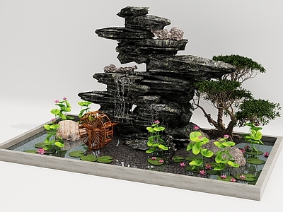 新中式景观假山水景 假山景观小品