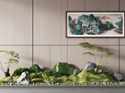 新中式室内景观 室内造景 庭院小品