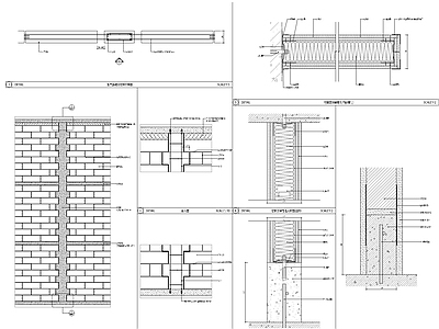 轻钢龙骨隔墙 新建墙体节点 构造柱节点 水平梁节点 轻钢龙骨隔墙节点