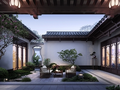 庭院 中式庭院施工图