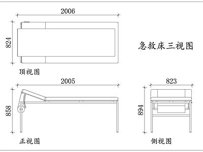 家具图库 抢救床 急诊床 转运床 救护床 诊疗床