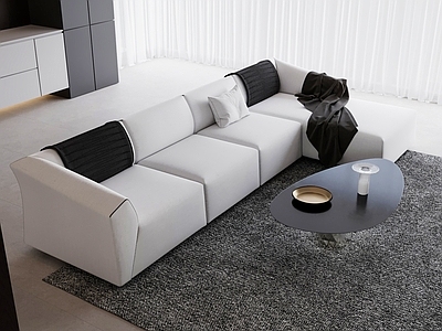 极简主义L型沙发