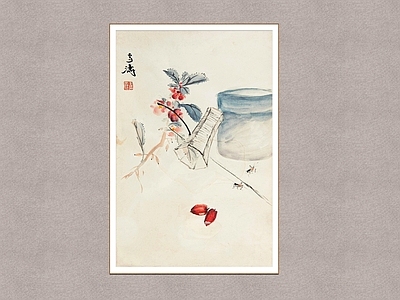 中式秋趣图 王雪涛 国画 装饰画