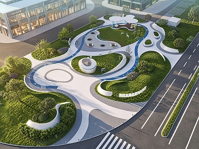 现代主义口袋公园 街头公园 口袋公园 儿童小游园 休闲小游园